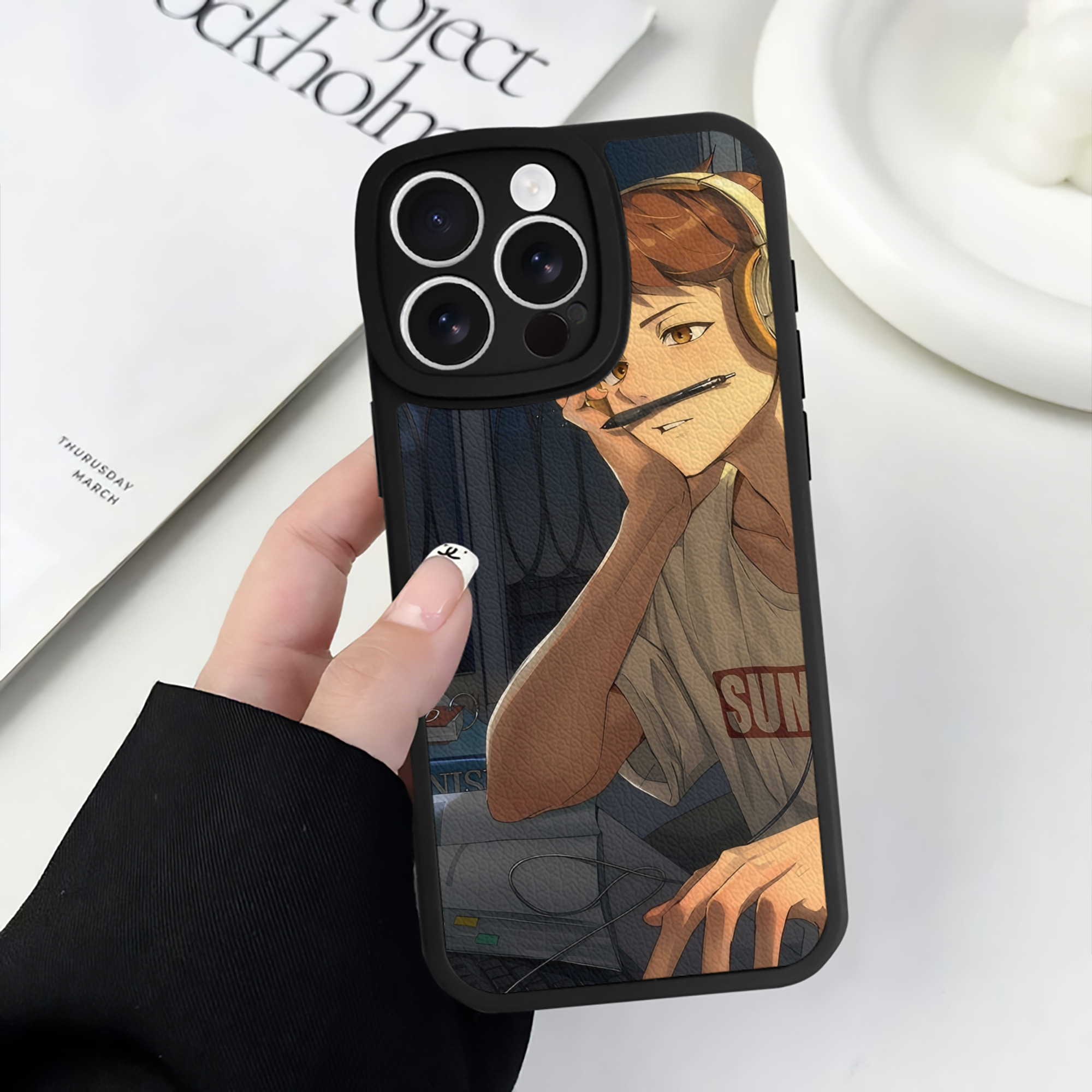 （画像用） ハイキュー!! Haikyu!! 【iPhone 16シリーズ対応】シリコンスマホケース（レザー調） 材質：シリコン